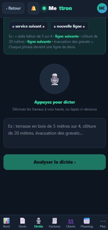 Mettron sur mobile — vue 7