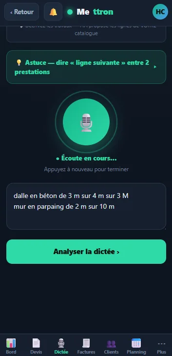 Dictée IA (mobile)