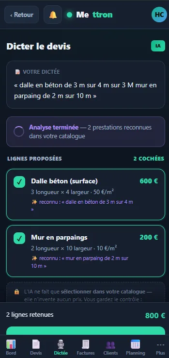 Mettron sur mobile — vue 9