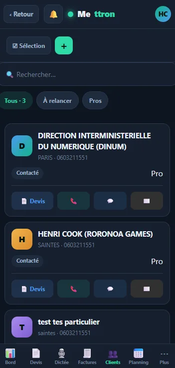 Mettron sur mobile — vue 13