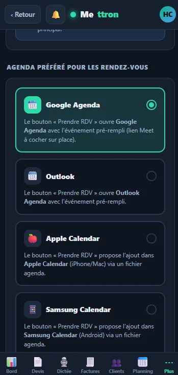 Mettron sur mobile — vue 21