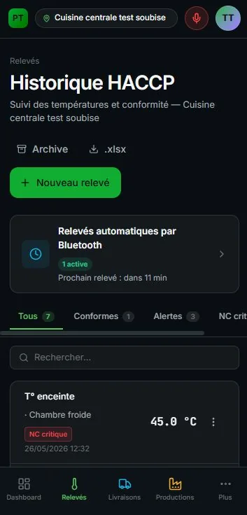 Capture mobile Plat Témoin