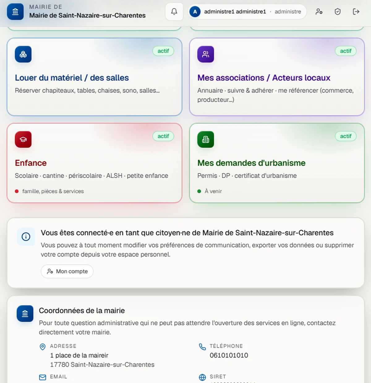 Residents' area: bookings, childhood and planning in Vision Pro Collectivité
